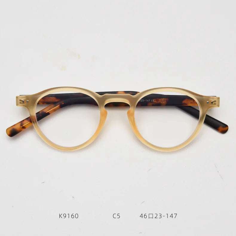 2026 Female Oval Glasses TR90 Frame Acetate Leopard Brown Grey Male Small Glasses Frame Fashion Decoration Unisex clear Lens
