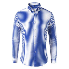 RNSHANGER Korean Long Sleeve Striped Shirt Men Clothing Simple Slim Business Casual Blouse Plus Size 5XL Work Men Shirts