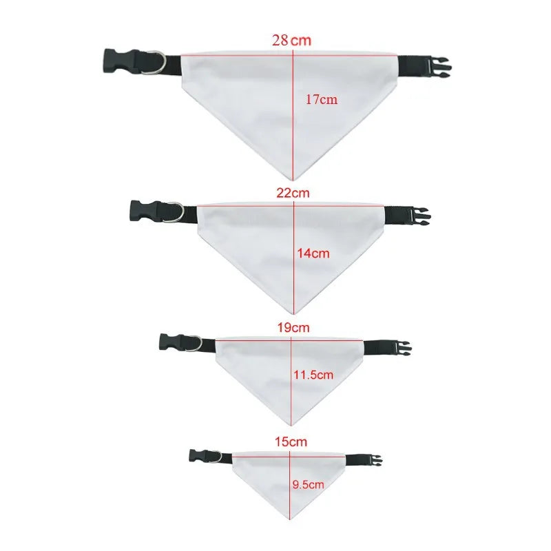 Hot Sales Blank White Sublimation Polyester Pet Collars Triangle Heat Transfer Diy Printing Pet Dog Scarf
