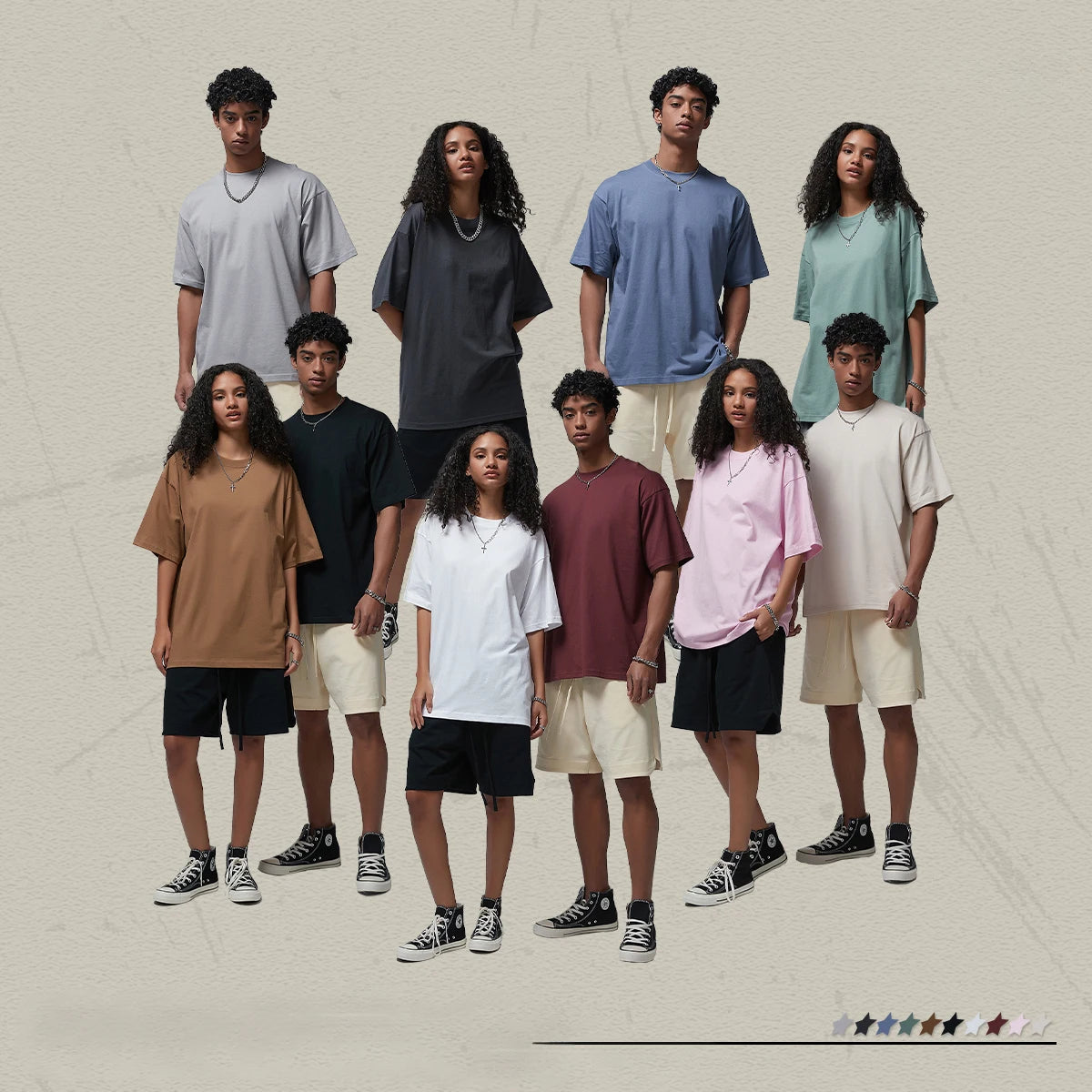 Basic Solid Color Cotton T-shirt Oversized off Shoulder T-shirt Custom High Quality Printed High-quality Blank T-shirt for Men