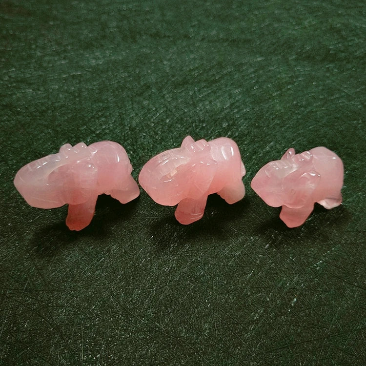 Diy Wedding Gift 38mm Wholesale Multicolor Natural Stone Rose Quartz Animal Gemstone Semi-precious Elephant Stone Crafts for Home Decoration