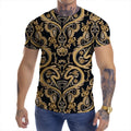 New Arrival Men's T-Shirt Baroque Pattern Digital Printing Vintage Twill Casual Streetwear Breathable Eco-Friendly