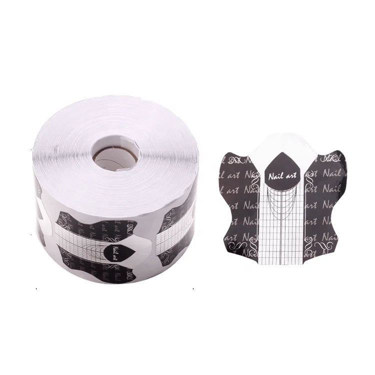 500pcs Custom Dual Nail Form Private Label Silver Gold Foil Extension Gel Nail Art Forms