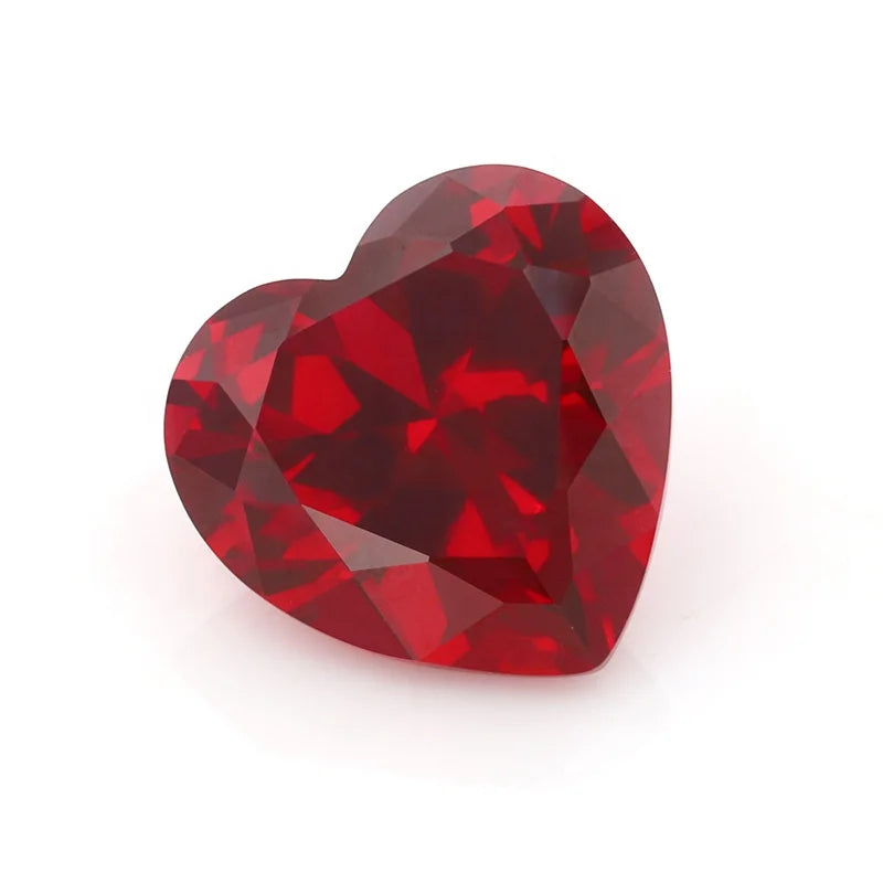 Lab Grown Heart Shape Loose Ruby 8*8mm Synthetic Lab Created Heart Cut Red Ruby