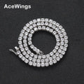 BC221  4.0mm New Sharp Brass CZ Tennis Chain Women Tennis Necklace Hip Hop Jewelry