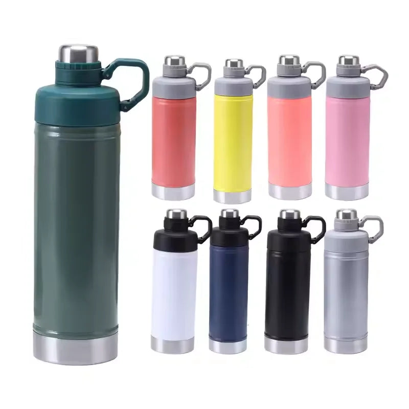 Custom logo 550ml 700ml Stainless Steel Double Walled Flask Coffee Cup Vacuum Insulated Outdoor Sports Water Bottle with Lid