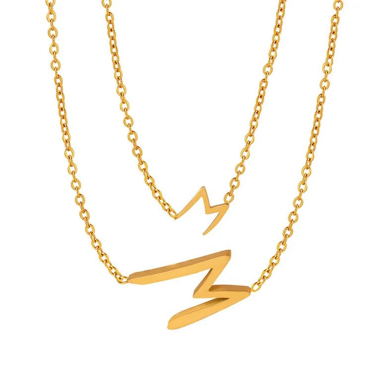 Minimalist Jewelry Necklace 18k Gold Plated Initial Letter Necklace Women