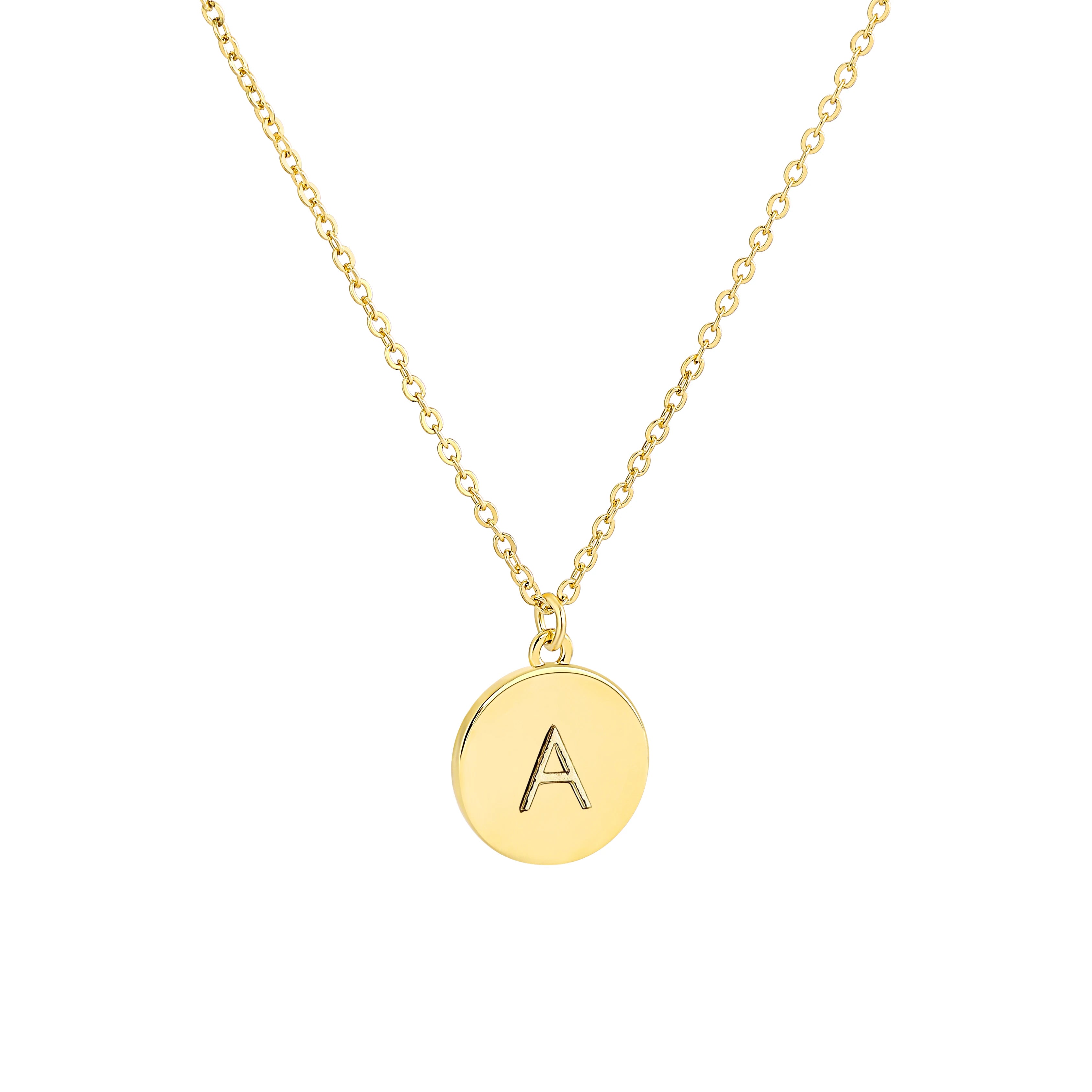 Hainon 14K Gold Plated Initial Letter Pendant Necklace for Women Gold Alphabetical Initial Necklace