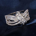 CAOSHI Bride Luxury Promise Finger Ring Factory Price CZ Setting Silver Color Cubic Zircon Ring Brass Jewelry Wedding for Women