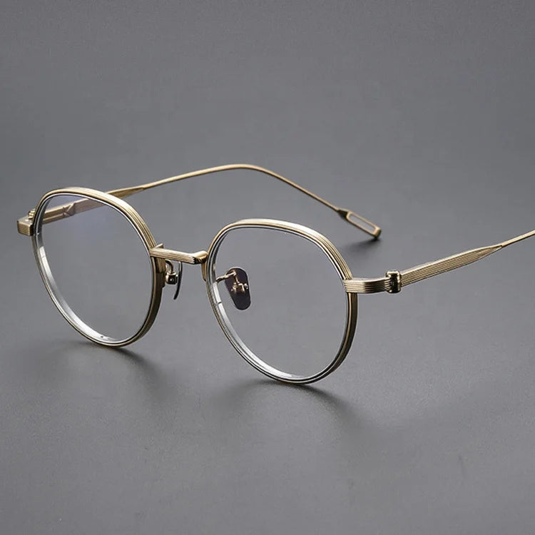 Titanium Retro Frame Eyewear Optical Fashion Eye Glass for Women Round Prescription Eyeglass Frames Spectacles