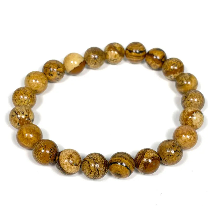Natural Healing Crystal Picture Stone Jasper Round 8mm Beads Bracelet Jewelry Making Gemstone Design