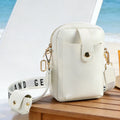 Women's Small Crossbody PU Leather Phone Case Bag Fashionable Mobile Purse Wallet with Zipper Closure and Polyester Lining
