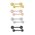 Gaby Jewelry ASTM Certified Gold Plated Stainless Steel Straight Barbell Tongue & Nipple Rings Body Jewelry for Women