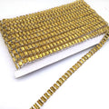 Chinese Clothing Decorations Supplies Gold Glass Beaded Rhinestone Chain Trims