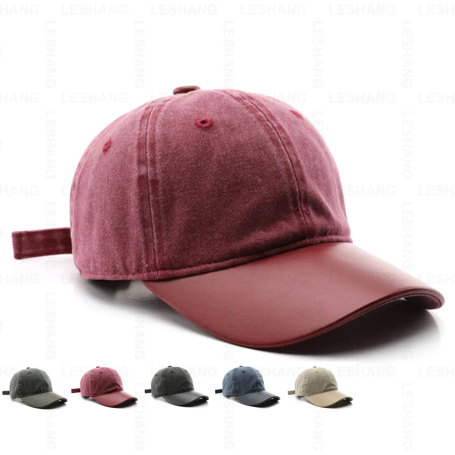 New 3D Embroidered Brim 6 Panel Baseball Cap Custom Logo Washed Distressed Street Style Image Dad Hats