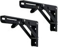 Folding Collapsible Shelf Brackets - Heavy Duty Metal for Bench Table Shelf Hinge Wall Mounted Space Saving DIY Bracket