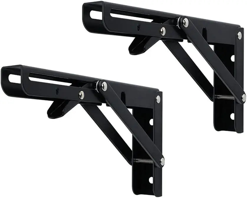 Folding Collapsible Shelf Brackets - Heavy Duty Metal for Bench Table Shelf Hinge Wall Mounted Space Saving DIY Bracket