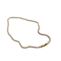 14K Gold Plated Rhinestone Filled Tennis Chain Choker Necklace