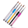 Nail Art Brushes Tool Carving Pen Acrylic UV Gel Nails Extension Liner Grids Flower DIY Design Drawing Liner Brush