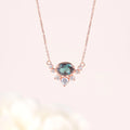 OL0893 Flexible Moqs Round Lab Alexandrite Stone Handmade Birthstone Rose Gold 925 Sterling Silver Alexandrite Necklace