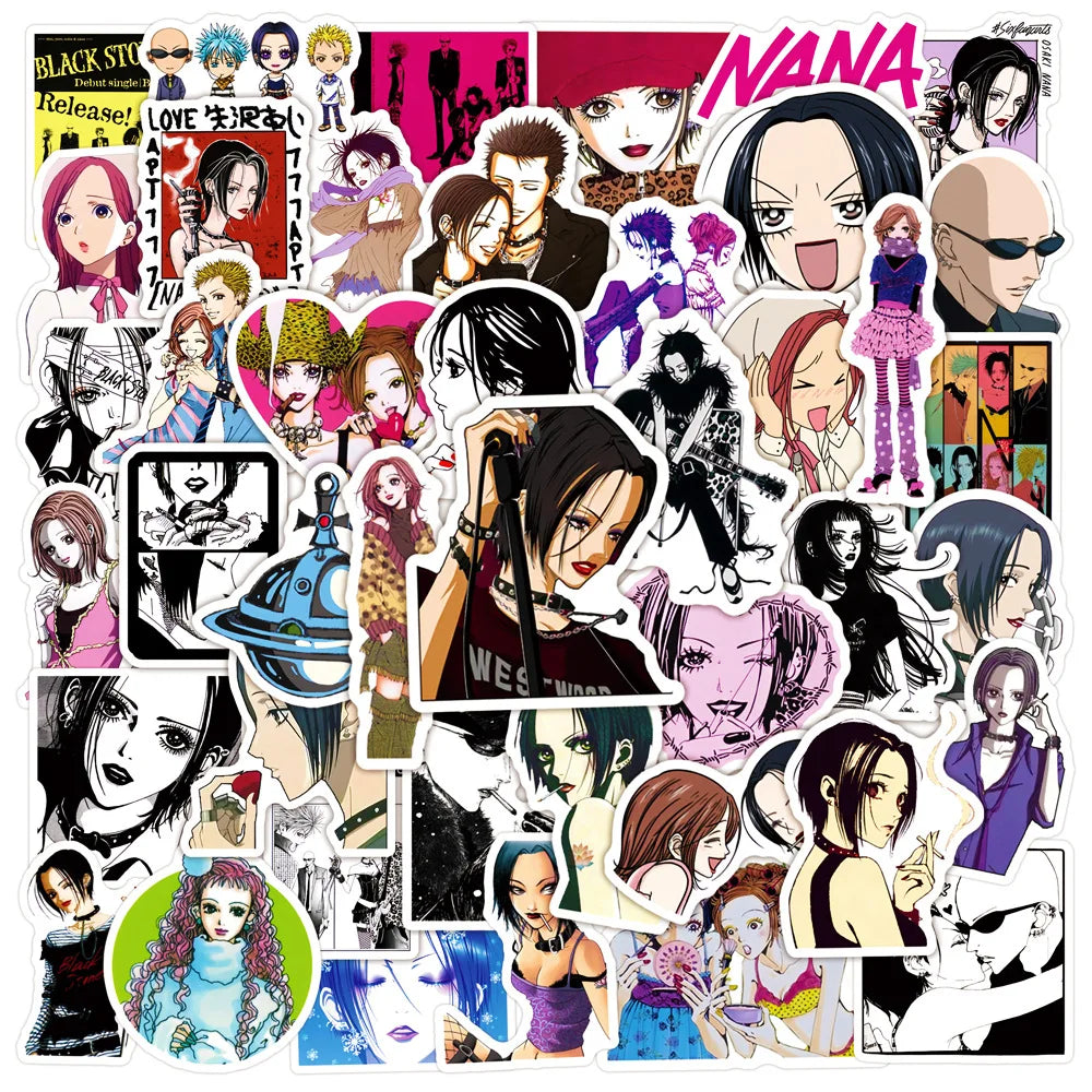 50Pcs Cute Japanese Girl Anime NANAS Graffiti Stickers for Bottle Book Decor Vinyl Fashion Women Sticker
