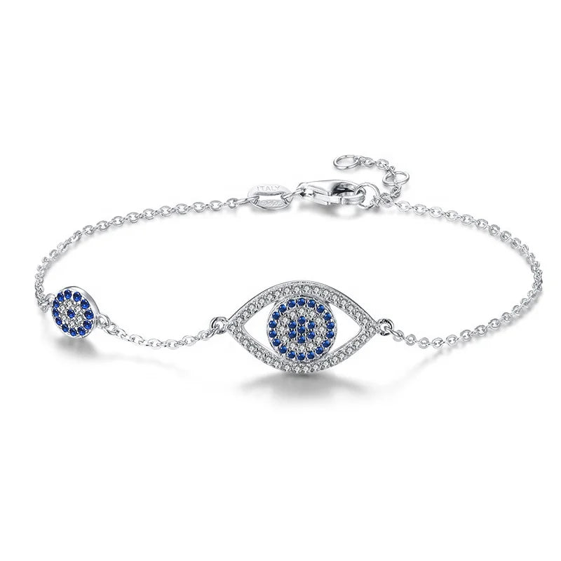Luster Fashionable 925 Silver  Eye Gold Plated Evil Bracelet Sterling Silver for Women