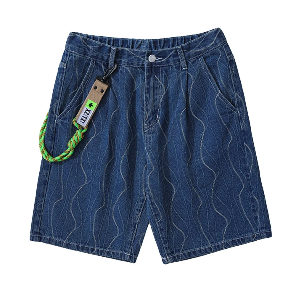 2022 Jeans Shorts for Summer for Men Jeans Ripped Short Custom Jeans Light Blue Regular
