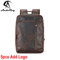 AndoBag 15.6" Laptop Backpacks for Men Crazy Horse Leather Genuine Cowhide Travel Shoulder Bag Cool 1362