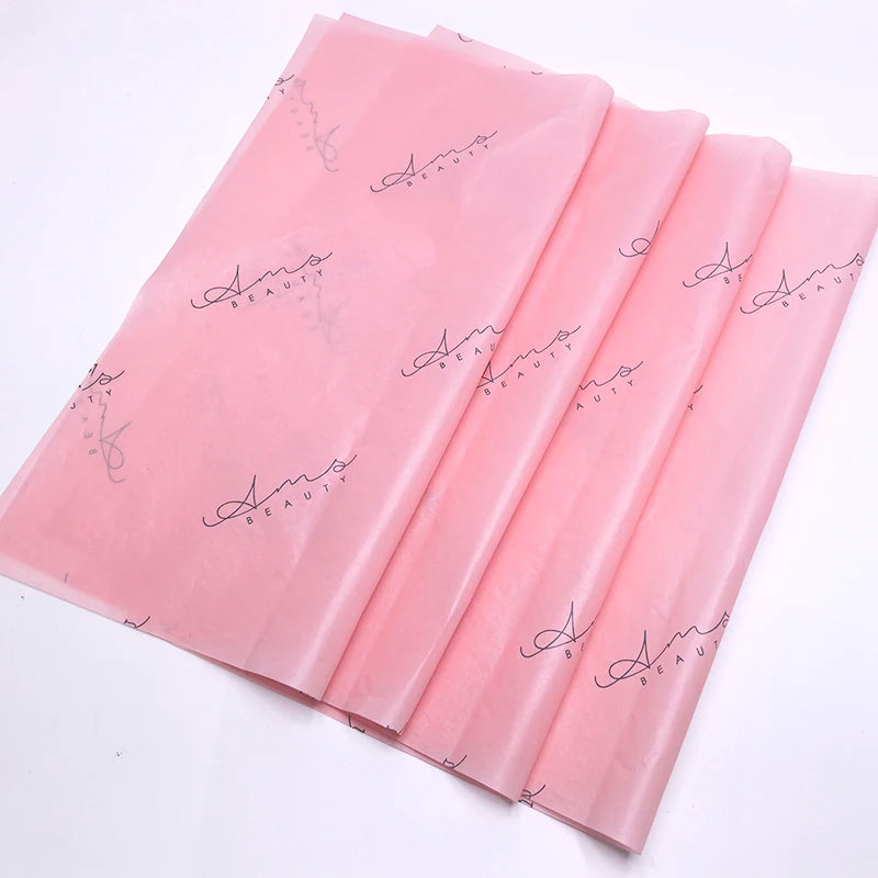 Customize 40x40cm Lovely Pink Makeup Cosmetics Printed Logo Gift Wrapping Paper Flower Packaging Tissue Paper MegaBDM