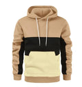 Fall Winter Hodie Casual Patchwork Hood Pullover Sweatshirts Custom logo Color Block Long Sleeve Men's Hoodies