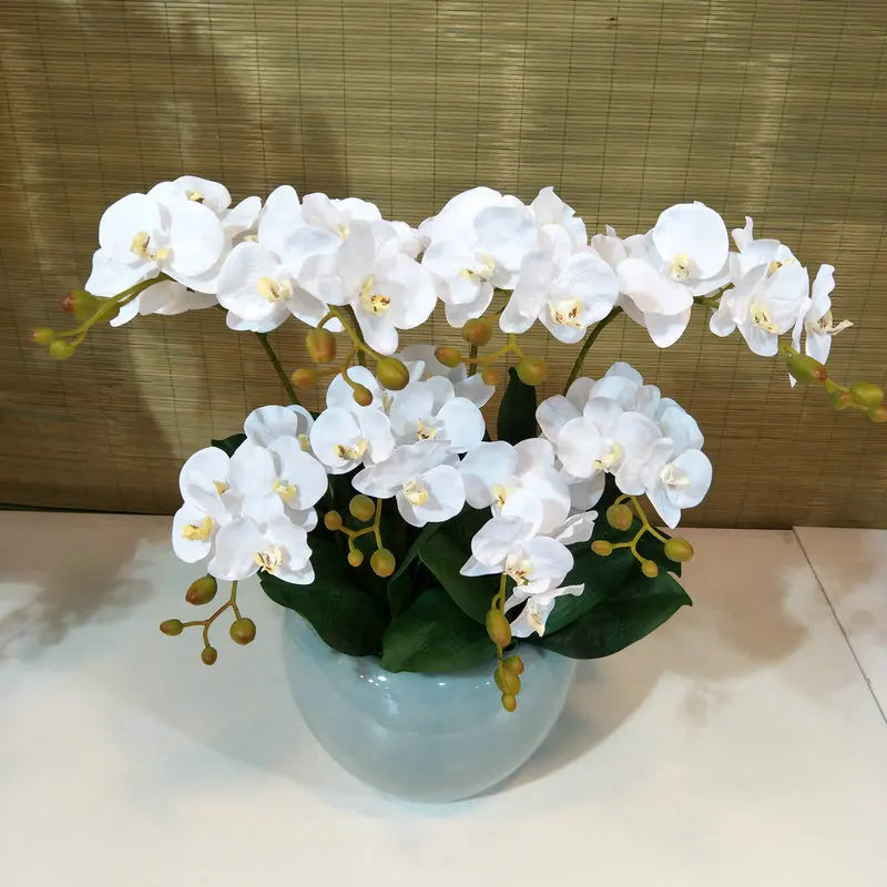 Wholesale Artificial Flower White Butterfly Orchid Latex Phalaenopsis