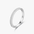 Ailmay Classic 925 Sterling Silver Dazzling Cubic Zirconia Geometric Stackable Finger Rings for Women Wedding Statement Jewelry