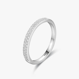 Ailmay Classic 925 Sterling Silver Dazzling Cubic Zirconia Geometric Stackable Finger Rings for Women Wedding Statement Jewelry