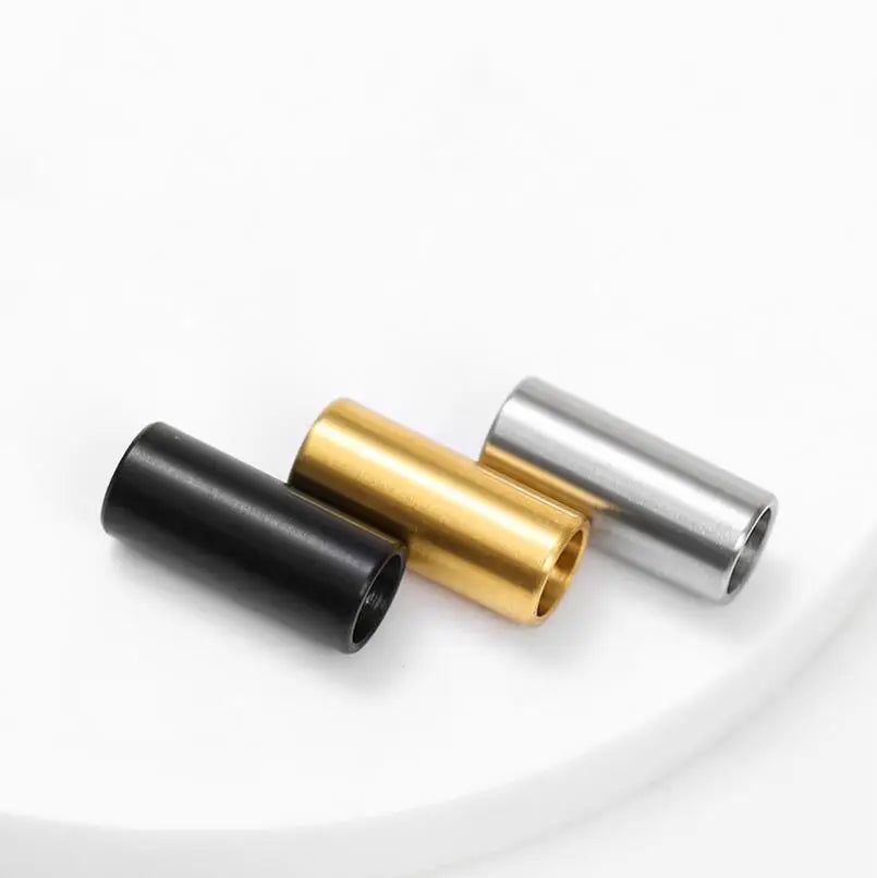 Wholesale Stainless Steel Magnet Leather Rope Bracelet Buckle Through Hole Cylindrical Magnetic Hand Rope Connection Clasp
