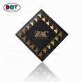 Embossed Painted Custom 3D Debossed Logo PU Leather Jeans Patches Labels With Copper Metal Studs
