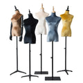 Velvet Upper Half Body  Mannequin Stand Wooden Hand Flexible  Mannequin Torso
