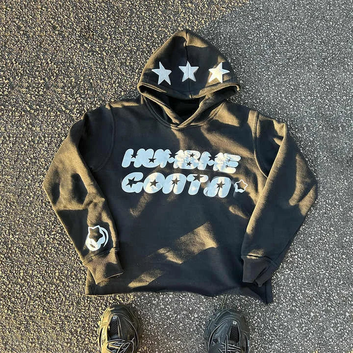 Custom Streetwear Clothing logo Manufacturer Raw Hem Distress Sweatshirt Mineral Stone Vintage Cropped Puff Print Hoodie Men