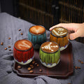 In Stock 80ml 2.7oz Set of 4 Hand Painted Espresso Porcelain Coffee Cup Sets (4 Colors)