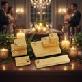 Classics Golden Christmas Gift Box Jewellery Storage Packaging Case with Lid Golden Paper Ring Box
