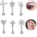 Gaby 16G Rook Piercing Jewelry Eyebrow Rings Stainless Steel Flower Cartilage Hoop Rook Daith Earrings Tragus