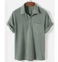 Men's Casual Loose Short Sleeved Shirt European and American Style Comfortable Corduroy Shirts