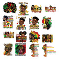 Black Man Afro Girl Iron on Stickers Custom Ready to Press Juneteenth 1865 Heat Transfer Designs for T Shirts Jeans Bags Hats