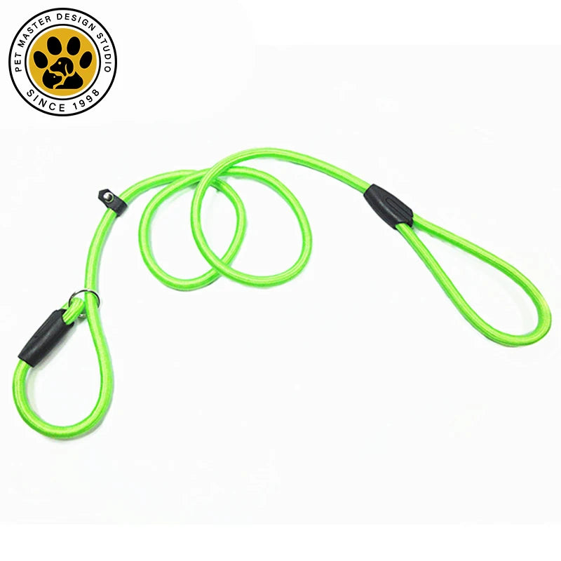 SinSky Manufacturer Wholesale Nylon Dog Training Leash Dogs P Chain Slip Collar Walking Leads Rope for Dogs