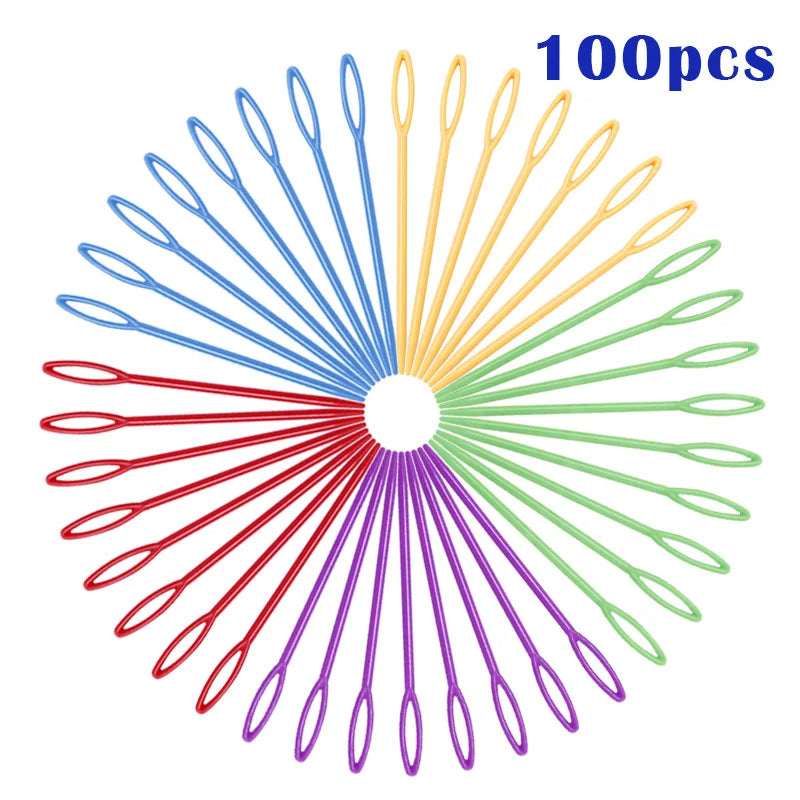 Plastic Sewing Needles with Big Eye Safety Plastic Lacing Needles  for Kids