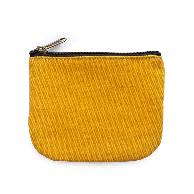 Wholesale Candy Color Canvas Cotton Zipper Cute Small Mini Pocket Change Coin Bag Purse Pouch Case Holder for Kid Girl Women