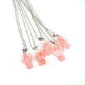 HZ Natural Letter Gold Plated Raw Crystal Pendant Watermelon Quartz Angel Necklaces With Gifts Wedding