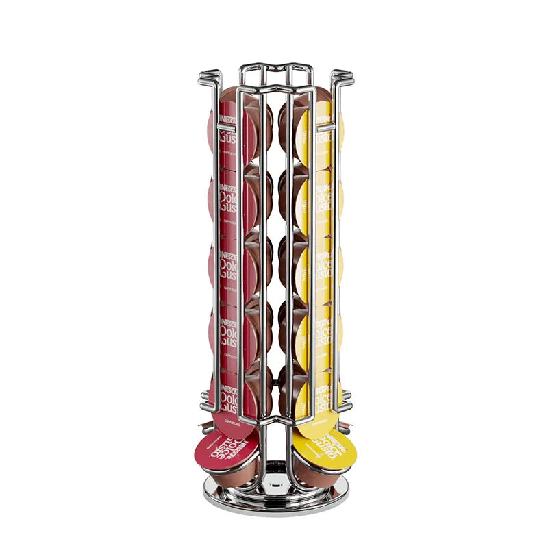 Double-Tier Standing Type Coffee Capsule Metal Storage Organizer Dolce Gusto Pods Holder Rack