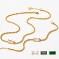 Newest Trends Claw Square Zircon Pendant Stainless Steel Necklace Bracelet S Chain Titanium Steel Woman Jewelry Set