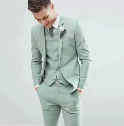 Upscale Men's Small Suit Suit Slim Business Dress Elegant Wedding Shop Groom Three-pieces Suit Man