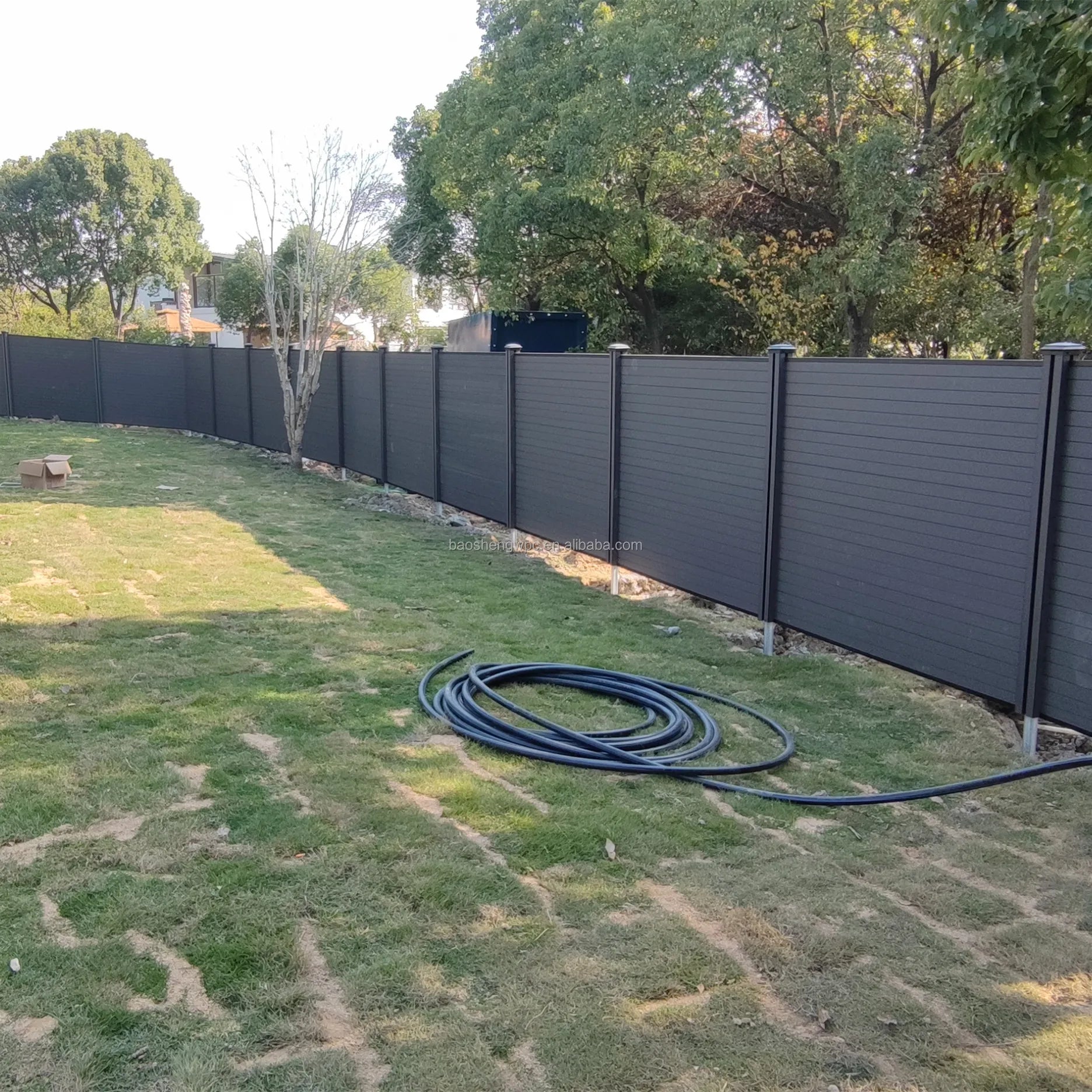 BAS'O WPC Privacy Fence Panels Outdoor Composite Fence for Garden